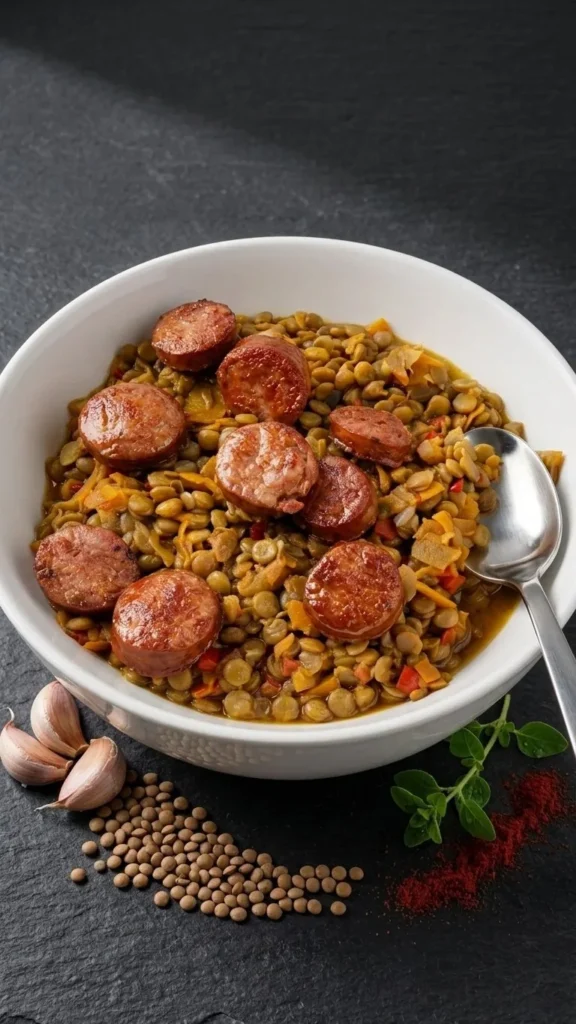 Lentejas con longaniza ahumada Cecinas Serrot
