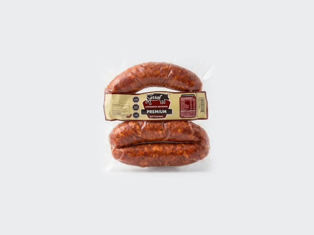 Longaniza Premium Merkén Serrot en paquete de 1 kg al vacío