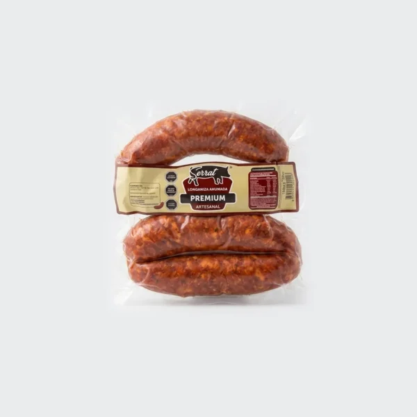 Longaniza Premium Merkén Serrot en paquete de 1 kg al vacío