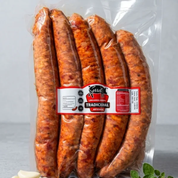 Longaniza Tradicional Serrot al vacío con ajo, pimienta, orégano y ají de color